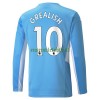 Maillot à Manches Longues Manchester City Jack Grealish 10 Domicile 2021-22 Pour Homme